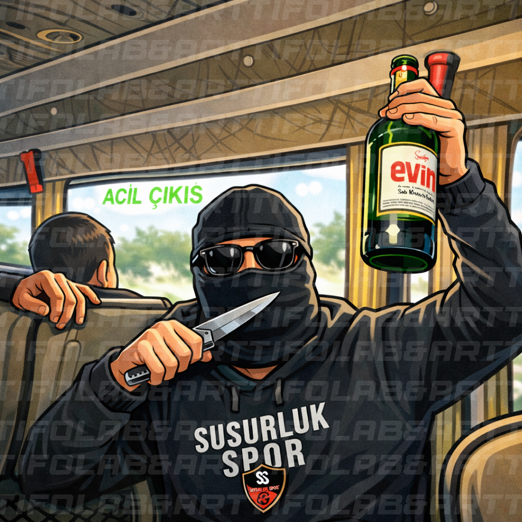 Ultras fans singing and chanting passionately with scarves raised